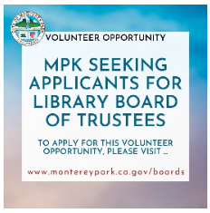 Monterey Park Bruggemeyer Library Seeks Applicants to Serve on the Library Board of Trustees